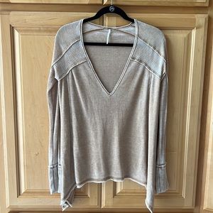 Free People Waffle Knit Top